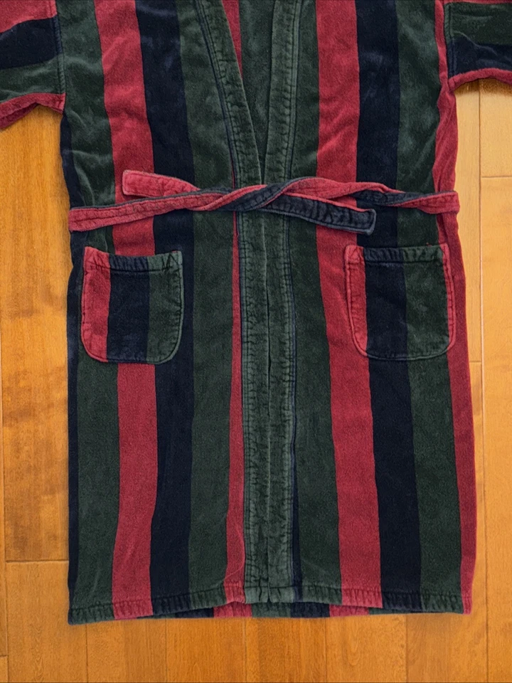 Bata de baño Christian Dior vintage de cámara para hombre talla única a rayas multicolor de colección Foto 2 de 4