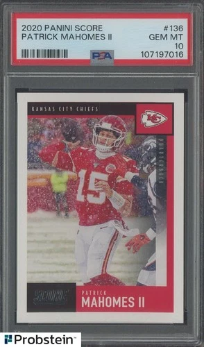 2020 Panini Score #136 Patrick Mahomes II Kansas City Chiefs PSA 10 GEM MINT