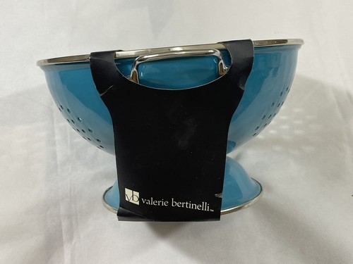 Vintage Valerie Bertinelli 10 Inch Standing Enameled Colander Aqua Green - Picture 10 of 11