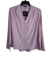 Shein Womens Shirt Adult Size XS Purple V Neck Long Sleeve NEW