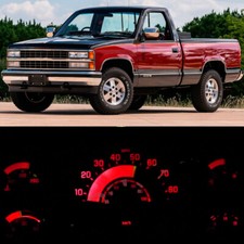 Cuadro de manómetros LED bombillas de tablero rojo puro para camioneta Chevy GMC 88-91 serie C/K