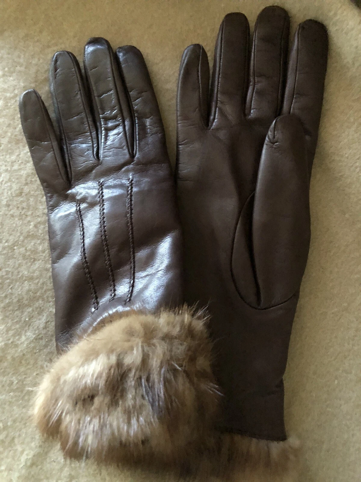 Sermoneta Real Mink Lined Leather Gloves