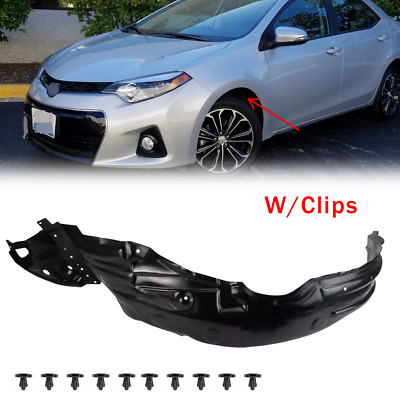 For 2014-2016 Toyota Corolla Front Splash Shield Fender Liner w/ Clips LH Driver