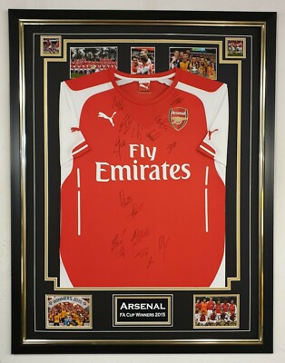 FA CUP WINNERS Arsenal Signed SHIRT Jersey Autographed Display