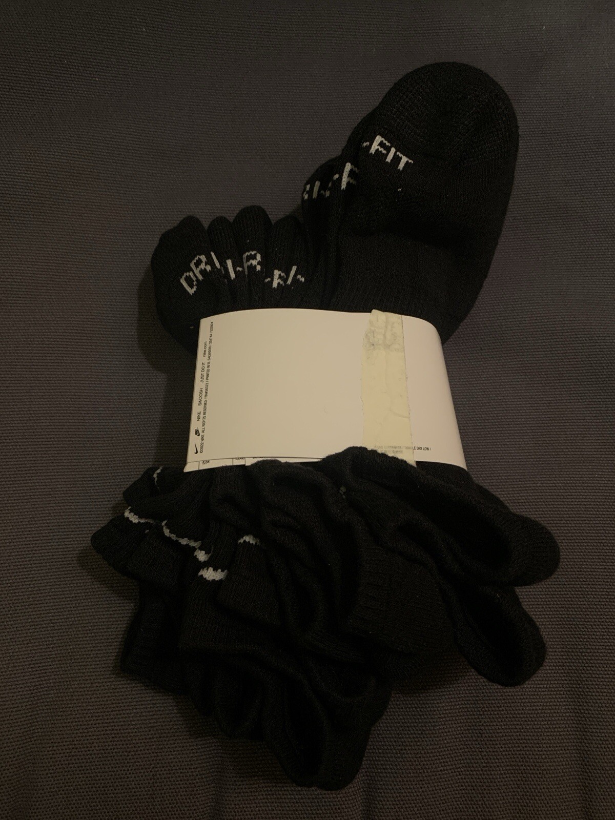 Nike Men's Everyday Plus Cushion No-Show Socks Black 6-Pack Size 8-12 Large