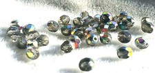1200 Pcs 4mm Czech Fire Polished Round Faceted Glass Beads - BLACK DIAM. VITRAIL