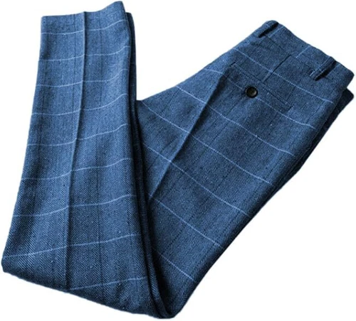 Men's Tweed Herringbone Dress Pants Plaid Classic Fit Adjustable Trousers 26-44 - Picture 12 of 19