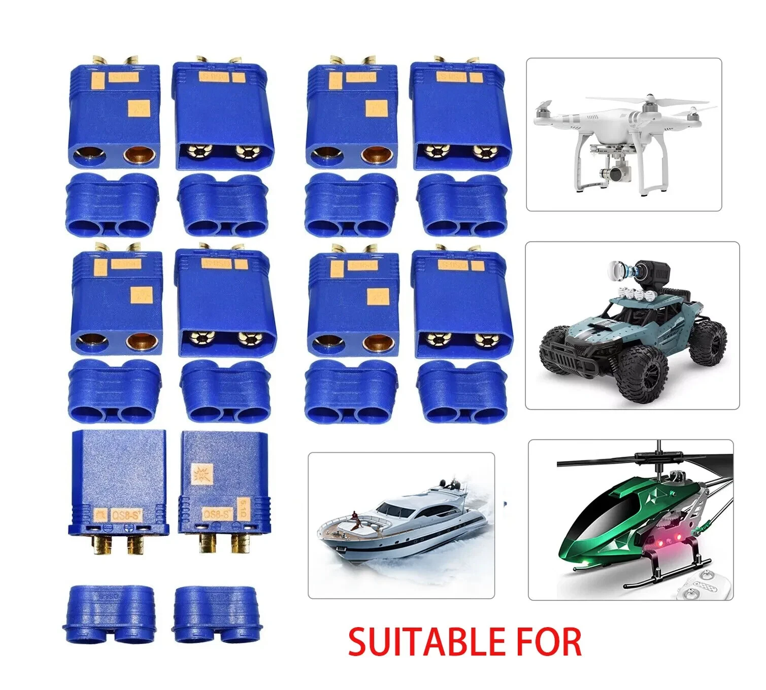 5 pairs Blue QS8 Anti-Spark Connector Plug