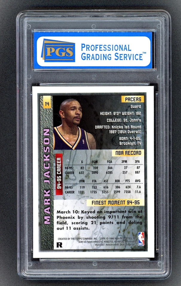 1995-96 Topps Finest - Mark Jackson #14 Refractor Pacers PGS 8 - Image 2 of 2