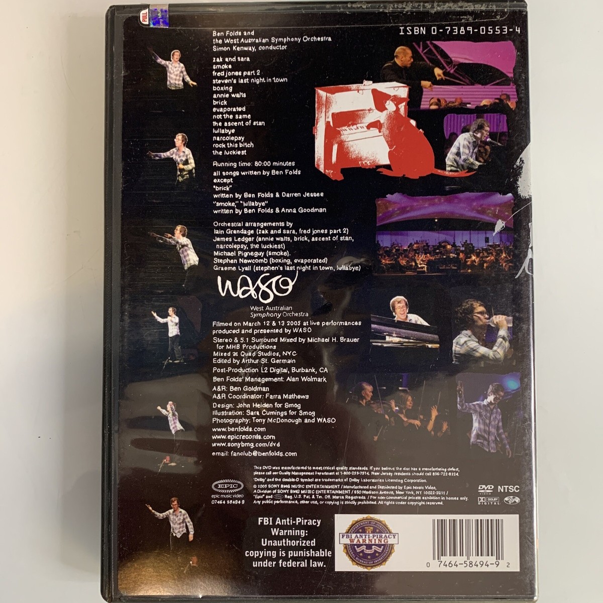 (未使用･未開封品)Ben Folds &amp; Waso Live in Perth [DVD] Ben Folds - Ben Folds and WASO Live in Perth DVD '05 (SEALED