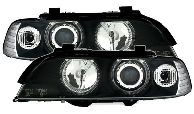 Faruri Pentru for BMW E39 95-00 Angel Eyes OCHI Black Eagle TUNING DE LPBM09EL X