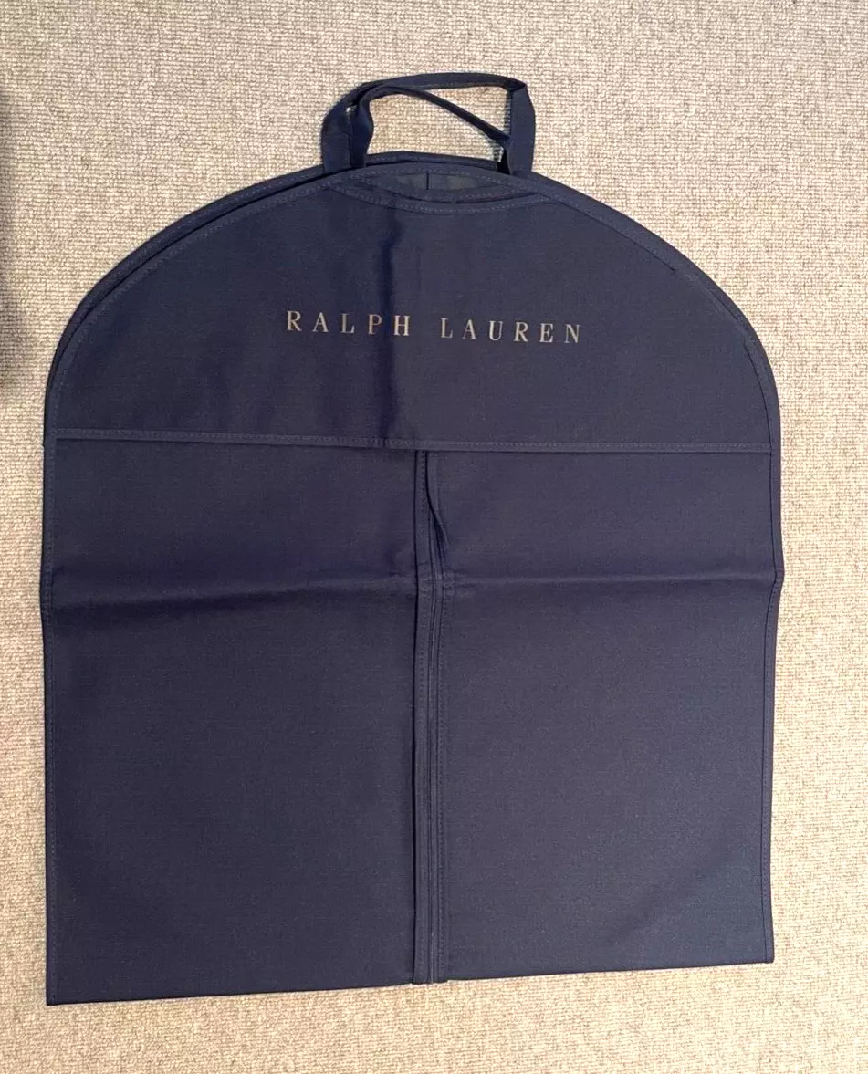 Brand New Authentic Ralph Lauren Long Coat Dress Garment Bag Navy