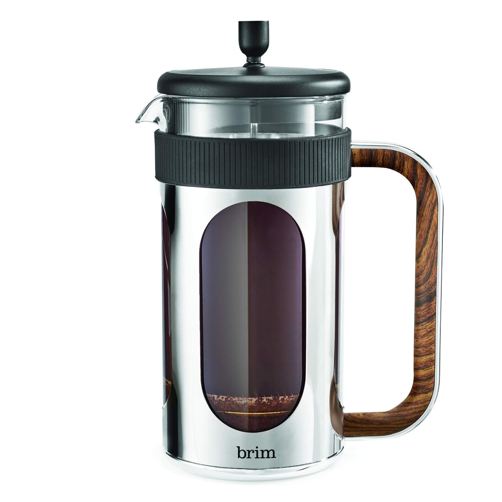 BRIM 8 Cup French Press, Quickly Brew Coffee in Under 5 Minu