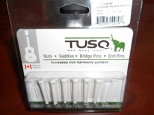 NEW - Graph Tech Tusq Bridge Pins Martin Style, White, Black Dot, PP-1122-00
