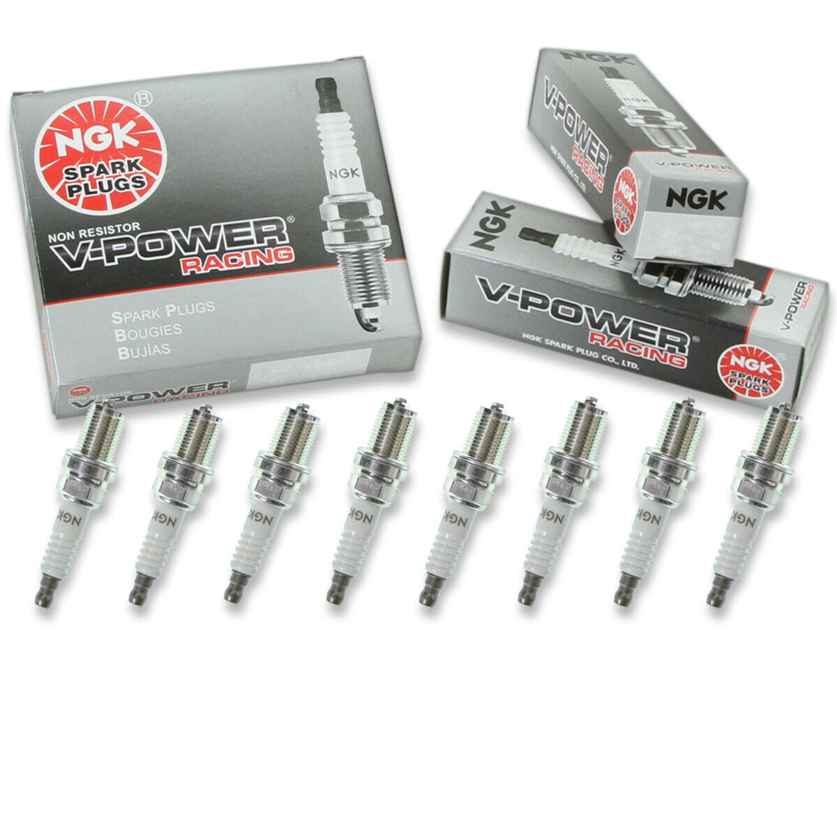 8 pc NGK 5820 R5671A-10 V-Power Racing Spark Plugs for W2CC W2C0 W2C S40XL nv