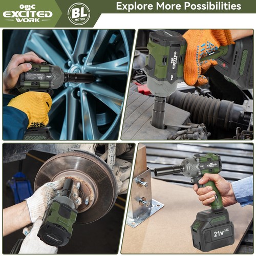 600Nm Cordless Impact Wrench 1/2 Inch Brushless, 21V High Torque Impact Gun Kit - Picture 12 of 14