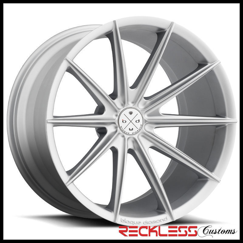 BLAQUE DIAMOND 24" BD11 CONCAVE SILVER WHEELS RIMS FITS MASERATI LEVANTE
