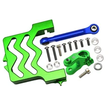 GPM Aluminum Servo Mount + Tie Rod + 25T Servo Horn Green for Traxxas 1/10 Maxx