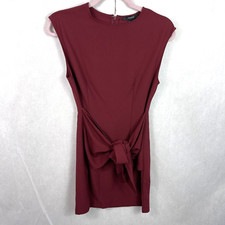 Forever 21 Sleeveless Tie Front Mini Dress Burgundy Red Womens Size Small