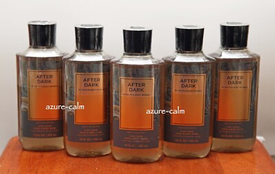 Bath & Body Works AFTER DARK for Men 3-in-1 Hair Face Body Wash Gel x 5 SEALED