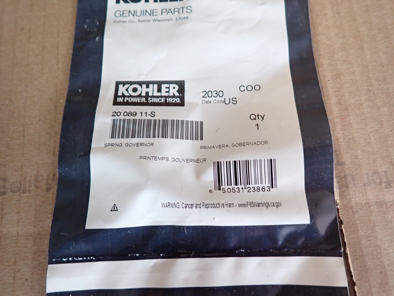 Governatore Spring 5 Pollici Molla Del Governatore Originale Kohler 14-089 -14-S - Pezzo Di Ricambio Per Motori Kohler Molla Governatore Kohler 14-089 -14-s