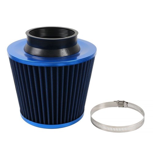 3" 76mm High Flow Inlet Cold Air Intake Cone Replacement Dry Air Filter Blue - Picture 6 of 13