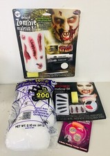 HALLOWEEN ACCESSORIES LIGHT UP WRISTBAND, 2 MAKEUP KITS, STRETCH SPIDER WEB