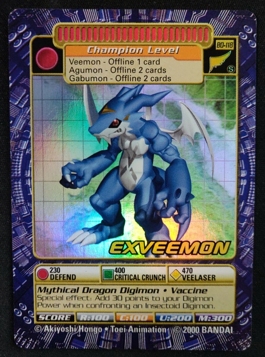 Digimon Card Exveemon BO-118 Digi Battle Series 3 HOLO Foil Digimon Card Exveemon BO-118 Digi Battle Series 3 HOLO Foil