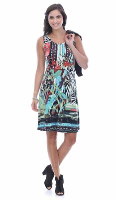 Parsley & Sage Plus Size Fern Dress Sleeveless Print Sundress 3X 18T22D