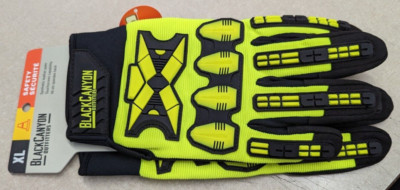 Roadpro, BHG647AXL, Hi-Vis Safety Gloves, Xtra Large, Yellow/Black