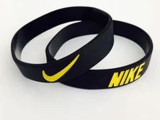 Nike Sports Black with Yellow baller silicone wristband  