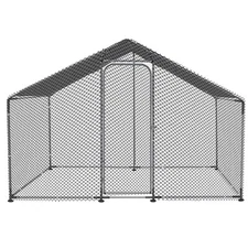 10'×6.5' Large Metal Chicken Coop for 6-10 Chickens,Walk-in Hen House w/Cover