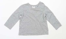 Mams & papas Girls Grey Cotton blend T-Shirt Size 2-3 Years