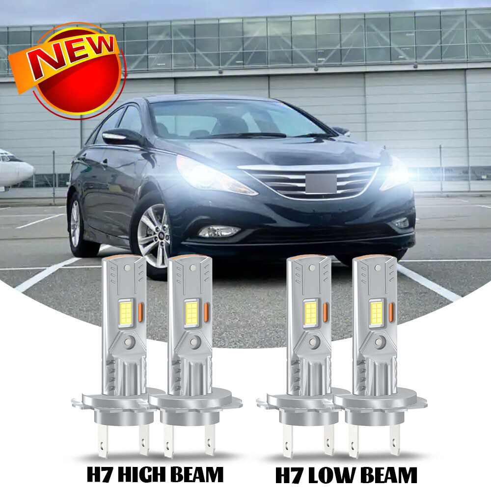 For Hyundai Sonata 2011-2014 6000K LED Headlight Hi/Low Beam Combo 4 Bulbs Kit