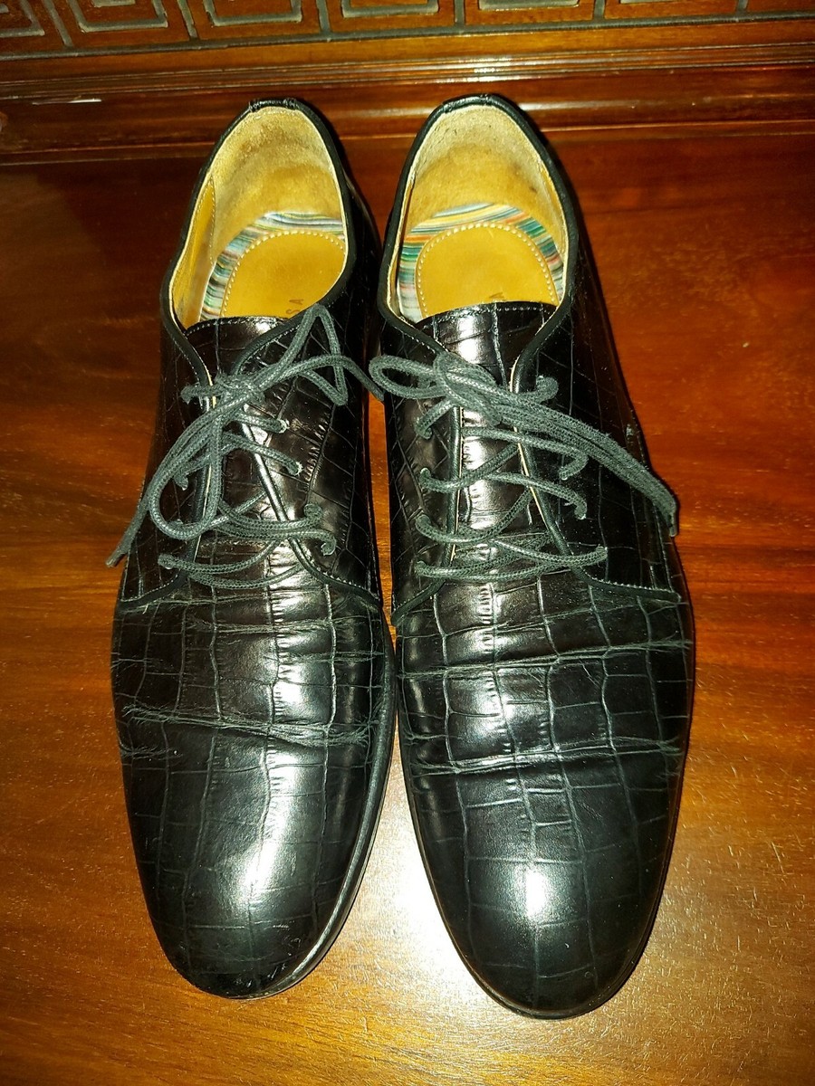 Mr SOUSA leather Crocodile Effect Shoes Eu42 Uk New Rubber Soles