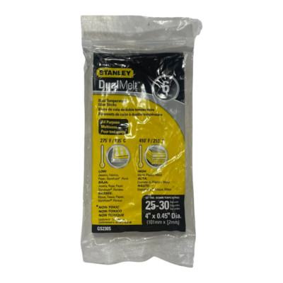 Stanley 4'' x 0.45'' Dual Temperature Glue Sticks 6 Pack GS230S
