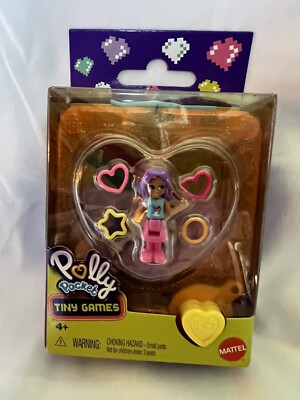Polly Pocket Tiny Water Games.  Purple Hair Girl With Pink Skirt. Brand New