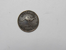 Antigua moneda Australia - 1943 I medio centavo canguro - circulada