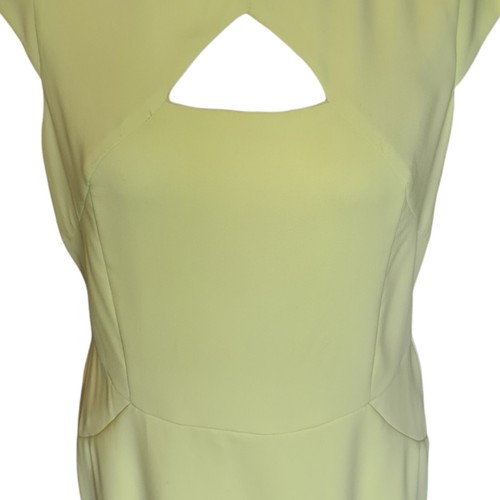 SC Pale Yellow Wiggle Dress UK 14 Cut Out Neckline Smart Fitted Occasion - Picture 4 of 5
