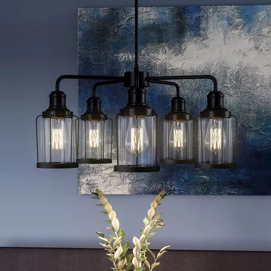 Quoizel Ludlow 5 Light Chandelier Earth Black LUD5026EK eBay