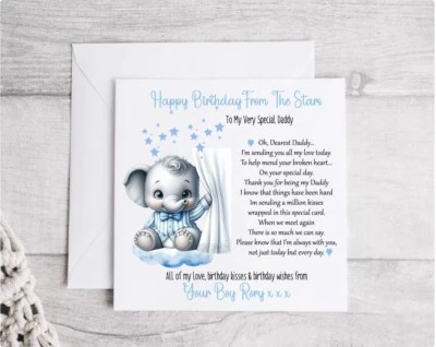 Happy Birthday Mummy, Daddy,Grandparents any from Baby Child Angel in the stars