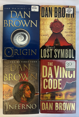 Lot of 4 Robert Langdon Series Books by Dan Brown Hardcover Origin Inferno Lost