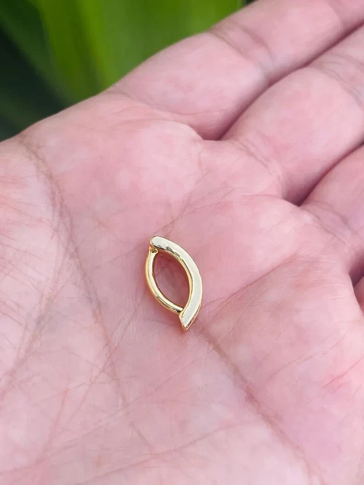 Anillo ombligo oro 14k anillo ombligo con zafiros rosados naturales oro macizo Foto 2 de 4
