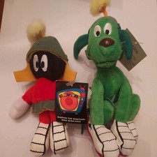 Vintage Looney Tunes 1999 Marvin the Martian K-9 Dog Mini Bean Bag Plush