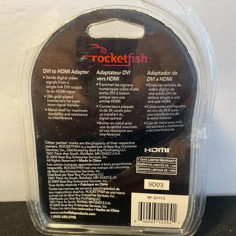 Rocketfish RF-G1173 1080p DVI-D To HDMI Adapter - Image 2 of 2