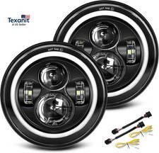 Black 2Pcs 7 Inch Led Headlight round DOT Approved H6024 Led Headlight DRL Turn