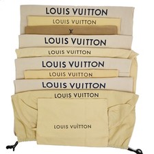 LOUIS VUITTON Logo 10 Set Dust Bags Drawstring Canvas Cotton Beige Brown 09DA261