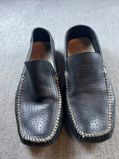 Clark’s Perforated Leather Driving Shoes Men’s 11M Black Preppy City Casual