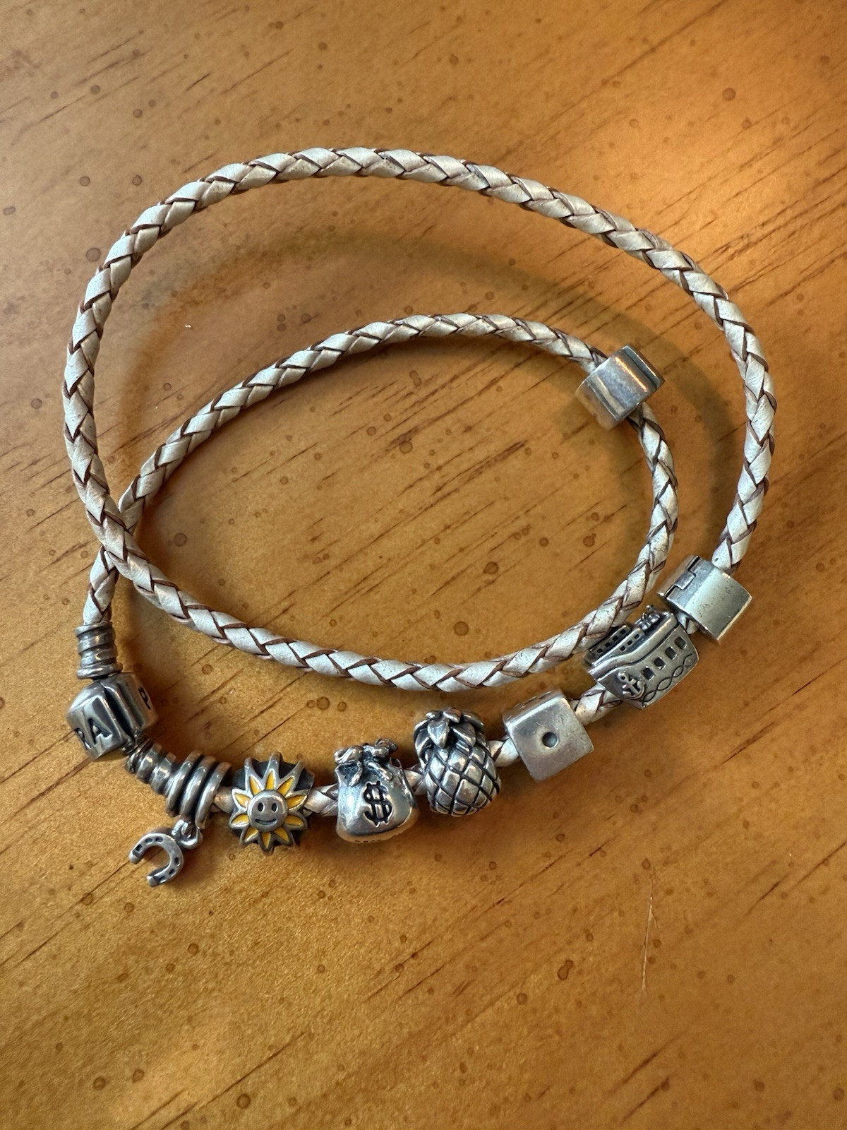 Pandora Double Loop Rope Bracelet With Charms