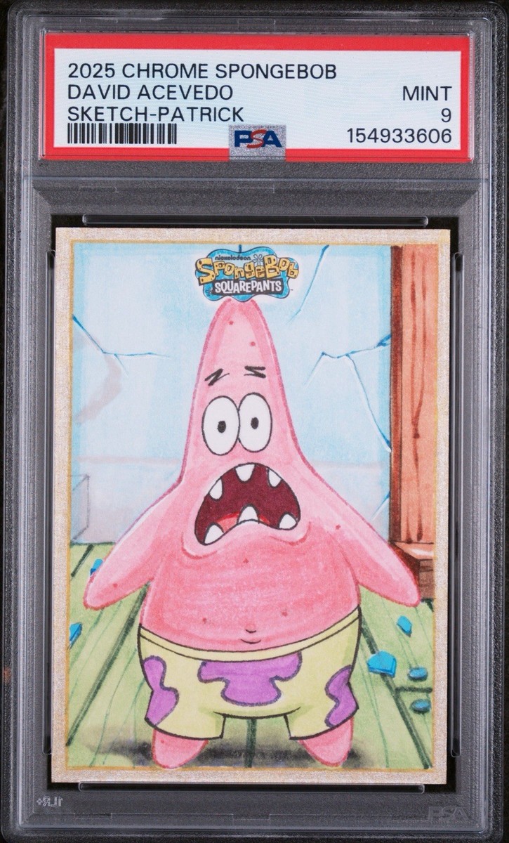 2025 TOPPS CHROME SPONGEBOB 1/1 SKETCH DAVID ACEVEDO PATRICK STAR
